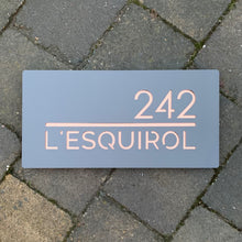 Load image into Gallery viewer, Modern Rectangle (Landscape) House Name / Number Sign 30 cm x 15 cm - Kreativ Design Ltd