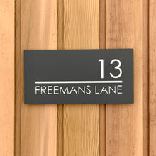 Load image into Gallery viewer, Modern Rectangle (Landscape) House Name / Number Sign 30 cm x 15 cm - Kreativ Design Ltd