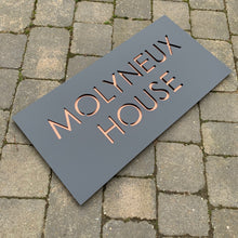 Load image into Gallery viewer, Modern Rectangle House Name / Address Sign 60 cm x 30 cm - Kreativ Design Ltd 
