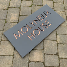 Load image into Gallery viewer, Modern Rectangle House Name / Address Sign 60 cm x 30 cm - Kreativ Design Ltd