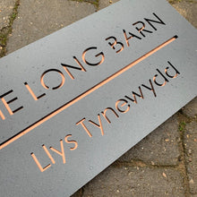 Load image into Gallery viewer, Modern Rectangle House Name / Address Sign 60 cm x 30 cm - Kreativ Design Ltd