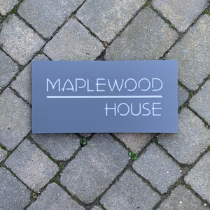 Modern Rectangle House Name / Address Sign 60 cm x 30 cm - Kreativ Design Ltd 