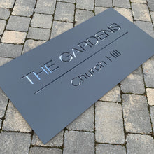 Load image into Gallery viewer, Modern Rectangle House Name / Address Sign 60 cm x 30 cm - Kreativ Design Ltd