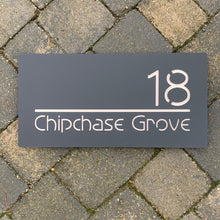 Load image into Gallery viewer, Modern Rectangle (Landscape) House Name / Number Sign 30 cm x 15 cm - Kreativ Design Ltd