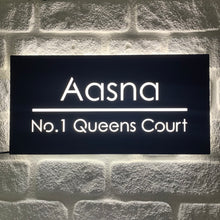 Load image into Gallery viewer, Large Illuminated LED Modern House Address Sign | Bespoke Address Plaque 40 x 20 cm - Kreativ Design Ltd