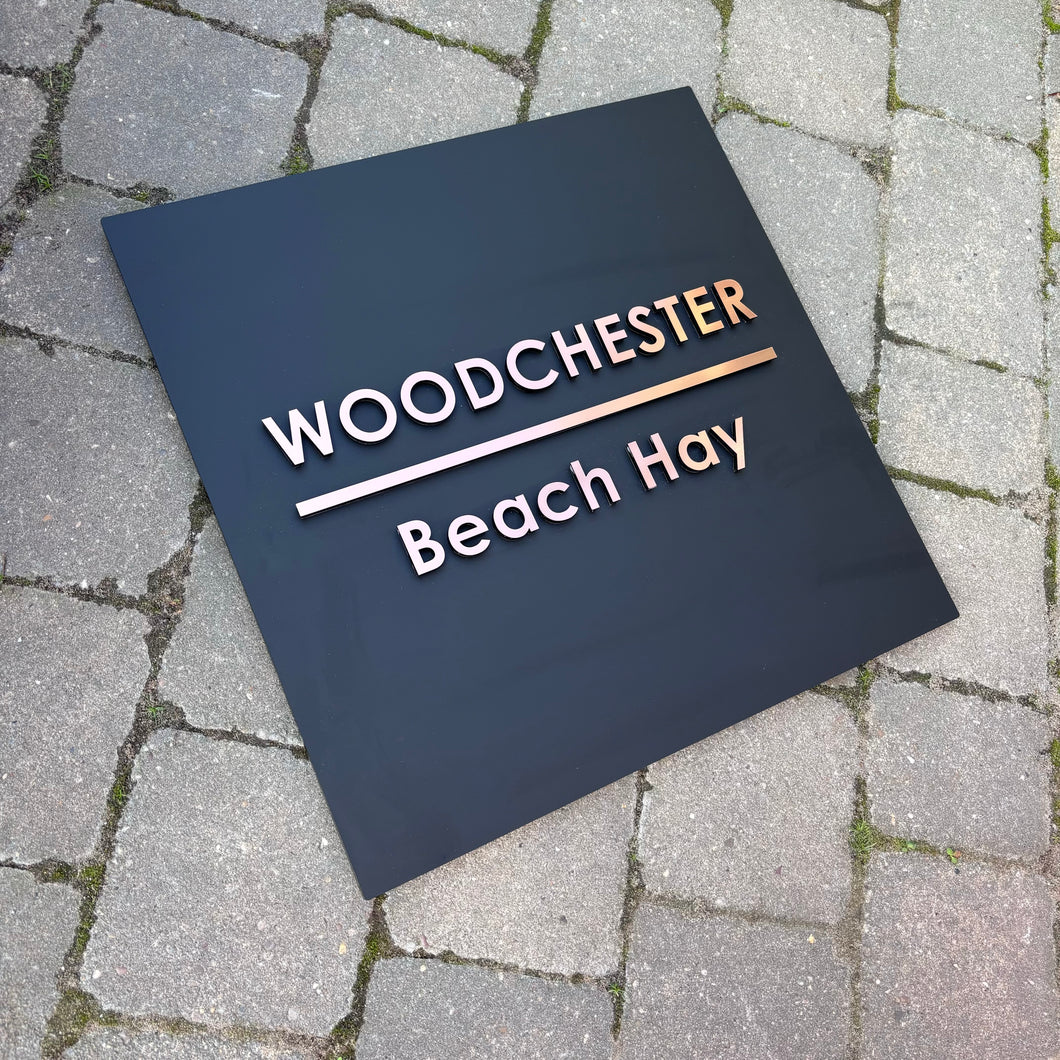 Extra Large Square Three-Dimensional Modern House or Business Sign - 60 x 60 cm - KREATIV DESIGN -Signs