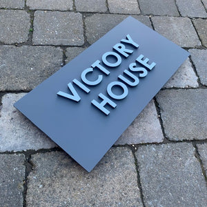 Large Modern 3D Stand Out Bold Lettering House Name / Address Sign 40 cm x 20 cm - KREATIV DESIGN -