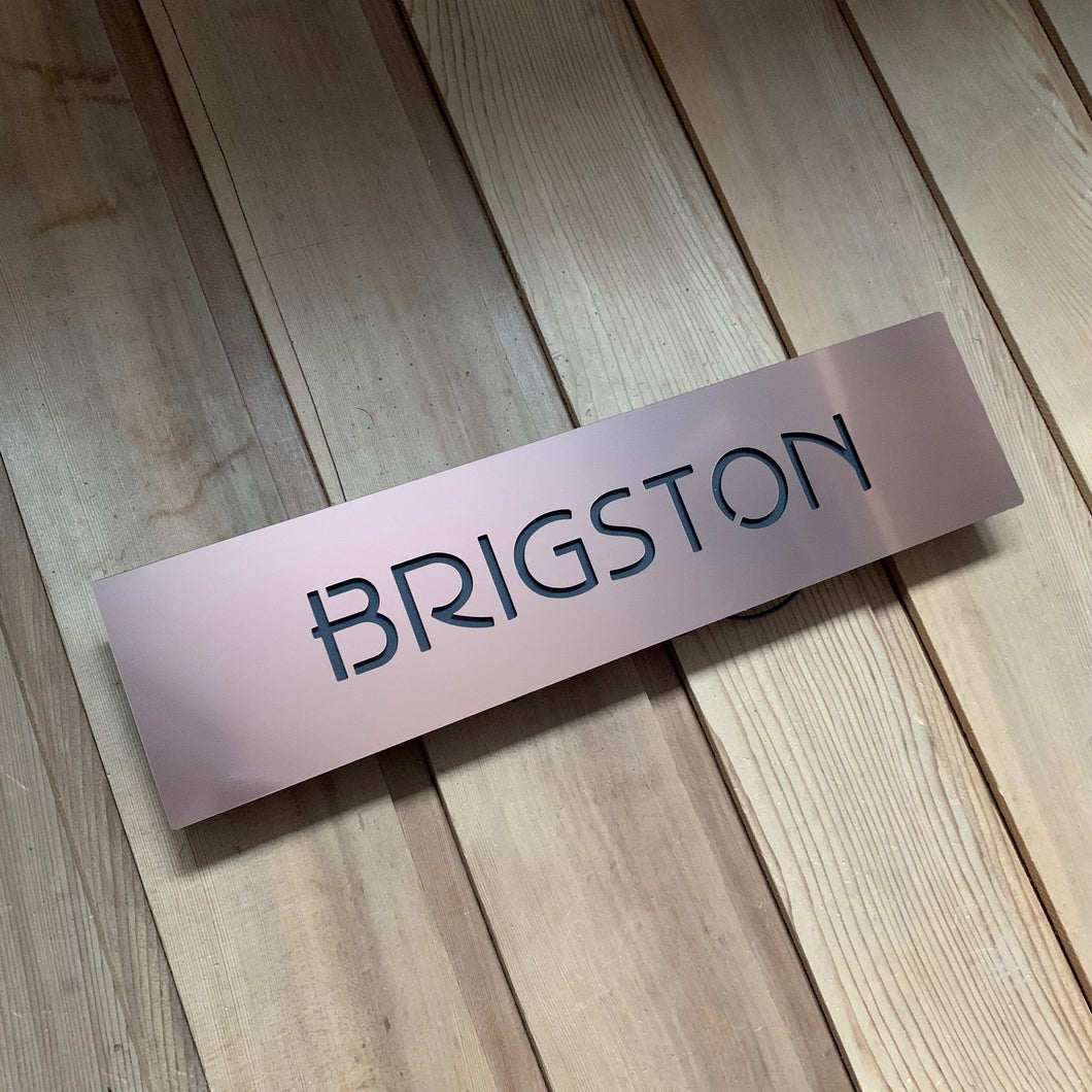 Contemporary Rectangular Modern Name Sign 40 cm x 10 cm