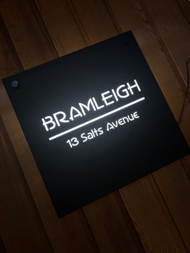 Extra Large Illuminated House Sign Low voltage LED 40 cm x 40 cm
