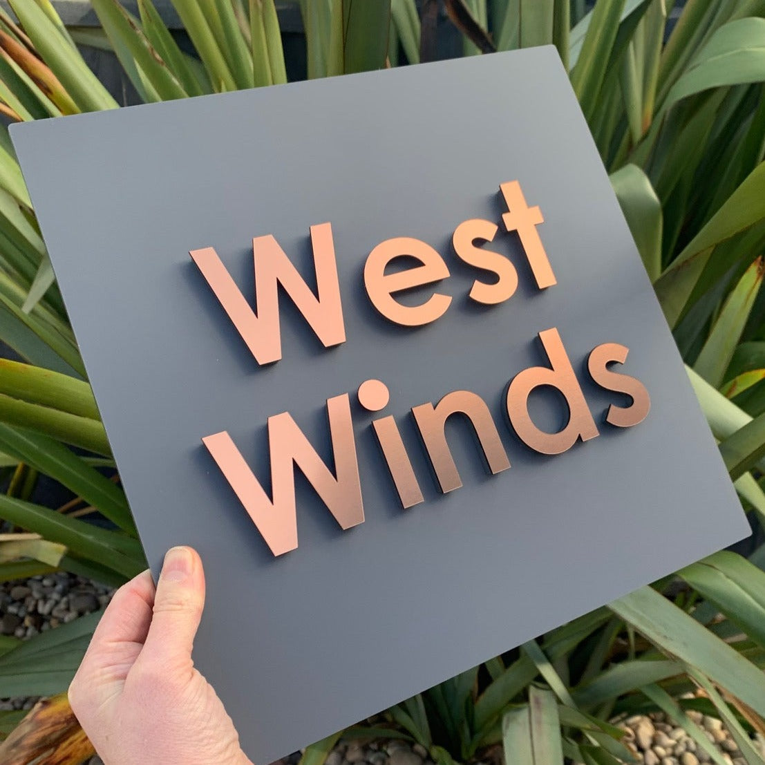 Large Square Modern 3D Stand Out Bold Lettering House Name / Address S ...