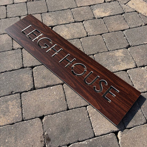 Modern Rectangle House Name Sign 60 x 15 cm - KREATIV DESIGN -