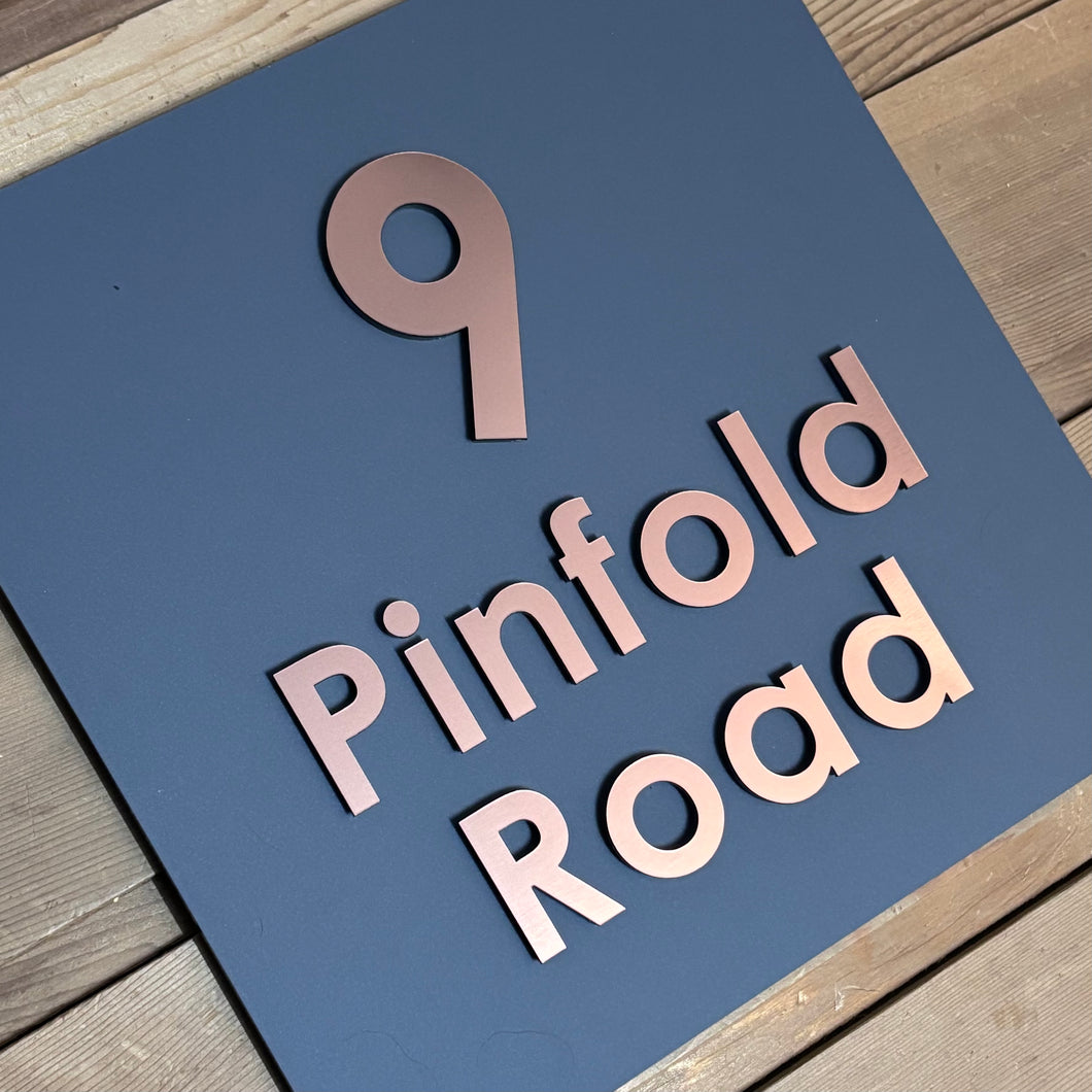 Large Square Modern 3D Stand Out Bold Lettering House Name / Address Sign 30 cm x 30 cm - KREATIV DESIGN -