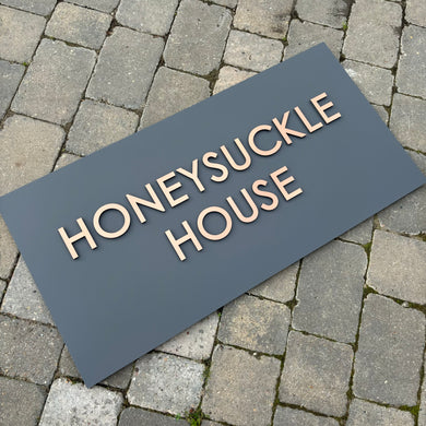 Modern Extra Large Three-Dimensional House Name / Address Sign - 60 x 30 cm