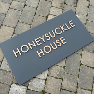 Modern Extra Large Three-Dimensional House Name / Address Sign - 60 x 30 cm
