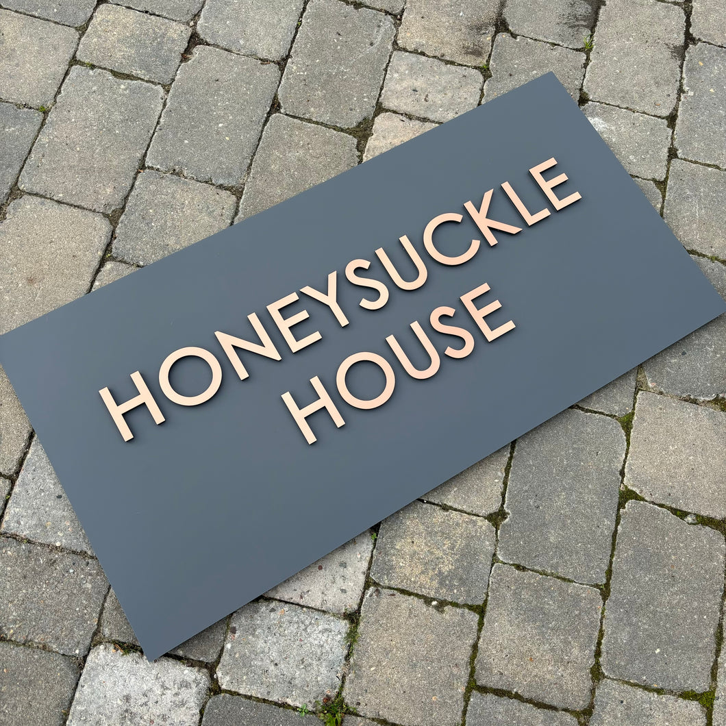 Modern Extra Large Three-Dimensional House Name / Address Sign - 60 x 30 cm