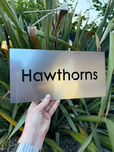 Laden Sie das Bild in den Galerie-Viewer, Stainless Steel Effect Rectangle House Number and Address Sign 40 cm x 20 cm