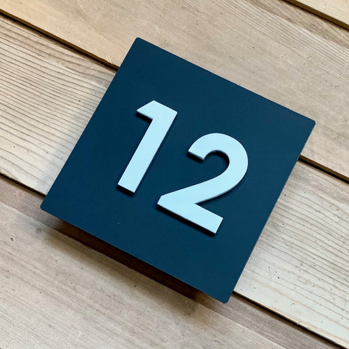 Modern Three Dimensional Square House Number Sign - KREATIV DESIGN -Signs