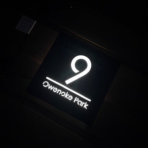 Extra Large Illuminated House Sign Low voltage LED 40 cm x 40 cm - KREATIV DESIGN -Signs