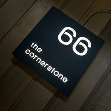 Load image into Gallery viewer, Extra Large Illuminated House Sign Low voltage LED 40 cm x 40 cm - KREATIV DESIGN -Signs