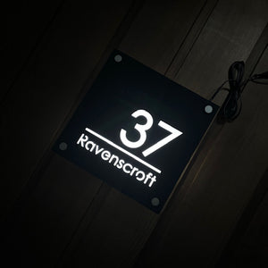 Extra Large Illuminated House Sign Low voltage LED 40 cm x 40 cm - KREATIV DESIGN -Signs