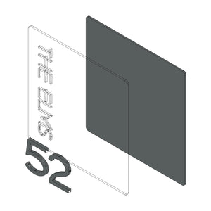 Modern Square House Address Sign with 3D Digits 20 cm x 20 cm - Kreativ Design Ltd 