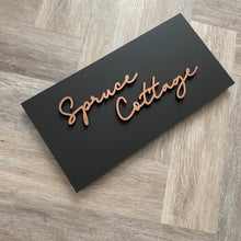 Carica l&#39;immagine nel visualizzatore di Gallery, Modern 3D Stand Out Handwriting Script Style House Name / Address Sign 40 cm x 20 cm - KREATIV DESIGN -