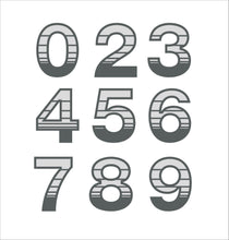 Carica l&#39;immagine nel visualizzatore di Gallery, Unique Gradient Stripe House Number Digit Sign - Kreativ Design Ltd 