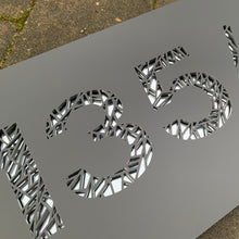 Carica l&#39;immagine nel visualizzatore di Gallery, Modern Geometric Pattern House Number Sign 30 cm x 15 cm - Kreativ Design Ltd 
