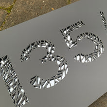 Afbeelding in Gallery-weergave laden, Modern Geometric Pattern House Number Sign 30 cm x 15 cm - Kreativ Design Ltd 
