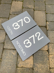 Modern Rectangle House Address Sign with 3D Digits 30 cm x 20 cm - Kreativ Design Ltd 