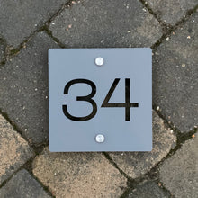 Load image into Gallery viewer, Modern Square House Number Sign 15 cm x 15 cm - Kreativ Design Ltd 