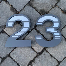 Carica l&#39;immagine nel visualizzatore di Gallery, Unique Gradient Stripe House Number Digit Sign - Kreativ Design Ltd 