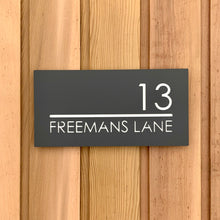 Load image into Gallery viewer, Modern Rectangle (Landscape) House Name / Number Sign 30 cm x 15 cm - Kreativ Design Ltd 