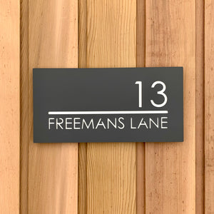 Modern Rectangle (Landscape) House Name / Number Sign 30 cm x 15 cm - Kreativ Design Ltd 