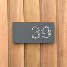 Laden Sie das Bild in den Galerie-Viewer, Modern Geometric Pattern House Number Sign 30 cm x 15 cm - Kreativ Design Ltd 