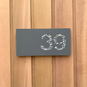 Modern Geometric Pattern House Number Sign 30 cm x 15 cm - Kreativ Design Ltd 