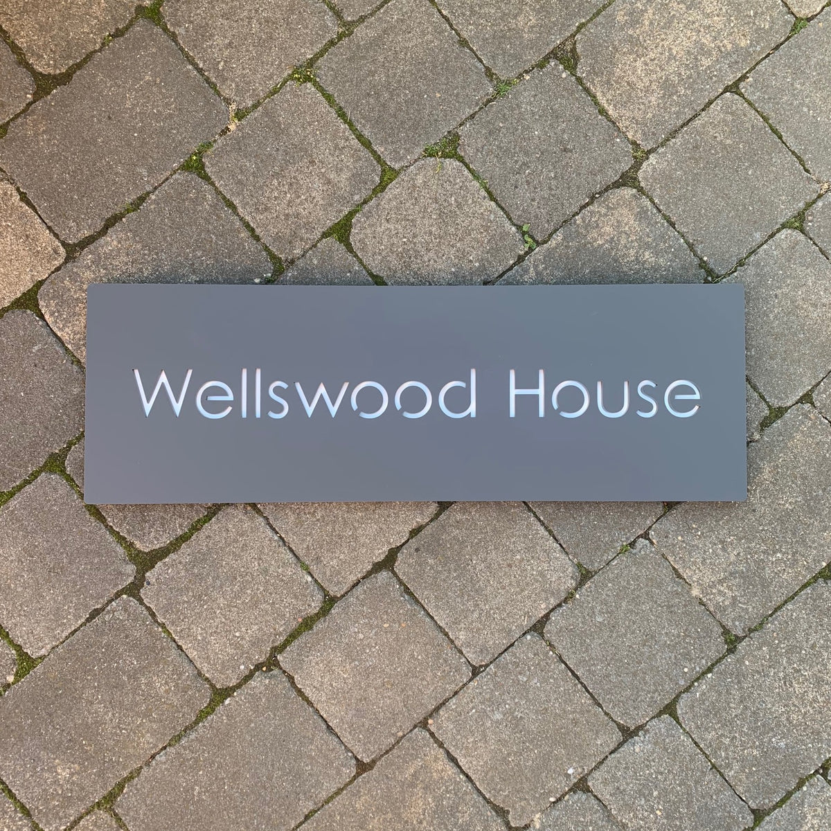 Modern Long Large Rectangle House Name / Address Sign 80 cm x 20 cm ...