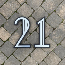 Carica l&#39;immagine nel visualizzatore di Gallery, Art Deco Modern Style House Number Sign - Kreativ Design Ltd 