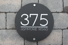 Afbeelding in Gallery-weergave laden, Modern Round House Number Address Sign 30 cm Diameter - Kreativ Design Ltd 
