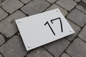 Modern Contemporary Rectangle House Address Sign 30 cm x 20 cm - Kreativ Design Ltd 