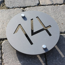 Load image into Gallery viewer, Modern Round House Number Sign 15cm - Kreativ Design Ltd 