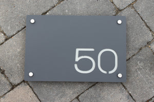 Modern Contemporary Rectangle House Address Sign 30 cm x 20 cm - Kreativ Design Ltd 