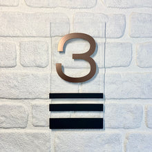 Carica l&#39;immagine nel visualizzatore di Gallery, New Rectangle House Number Sign with stand out 3D Digits 15 cm x 30 cm - Kreativ Design Ltd 