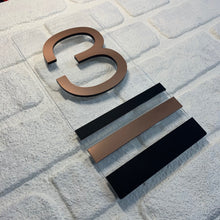 Charger l&#39;image dans la galerie, New Rectangle House Number Sign with stand out 3D Digits 15 cm x 30 cm - Kreativ Design Ltd 