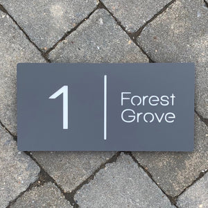 Modern Landscape Rectangle House Number Sign 30 cm x 15 cm - Kreativ Design Ltd 