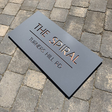 Large Size Modern Rectangle House Name / Address Sign 60 cm x 30 cm - Kreativ Design Ltd 