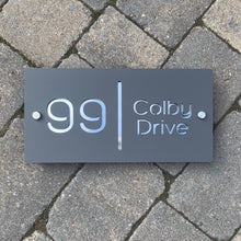 Laden Sie das Bild in den Galerie-Viewer, Modern Landscape Rectangle House Number Sign 30 cm x 15 cm - Kreativ Design Ltd 