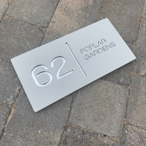 Modern Landscape Rectangle House Number Sign 30 cm x 15 cm - Kreativ Design Ltd 