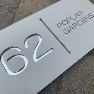 Modern Landscape Rectangle House Number Sign 30 cm x 15 cm - Kreativ Design Ltd 