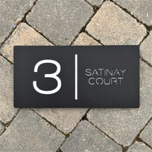 Laden Sie das Bild in den Galerie-Viewer, Modern Landscape Rectangle House Number Sign 30 cm x 15 cm - Kreativ Design Ltd 